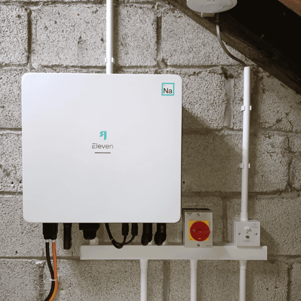 Eleven Energy sodium battery storage system installed in a UK home for solar energy storage